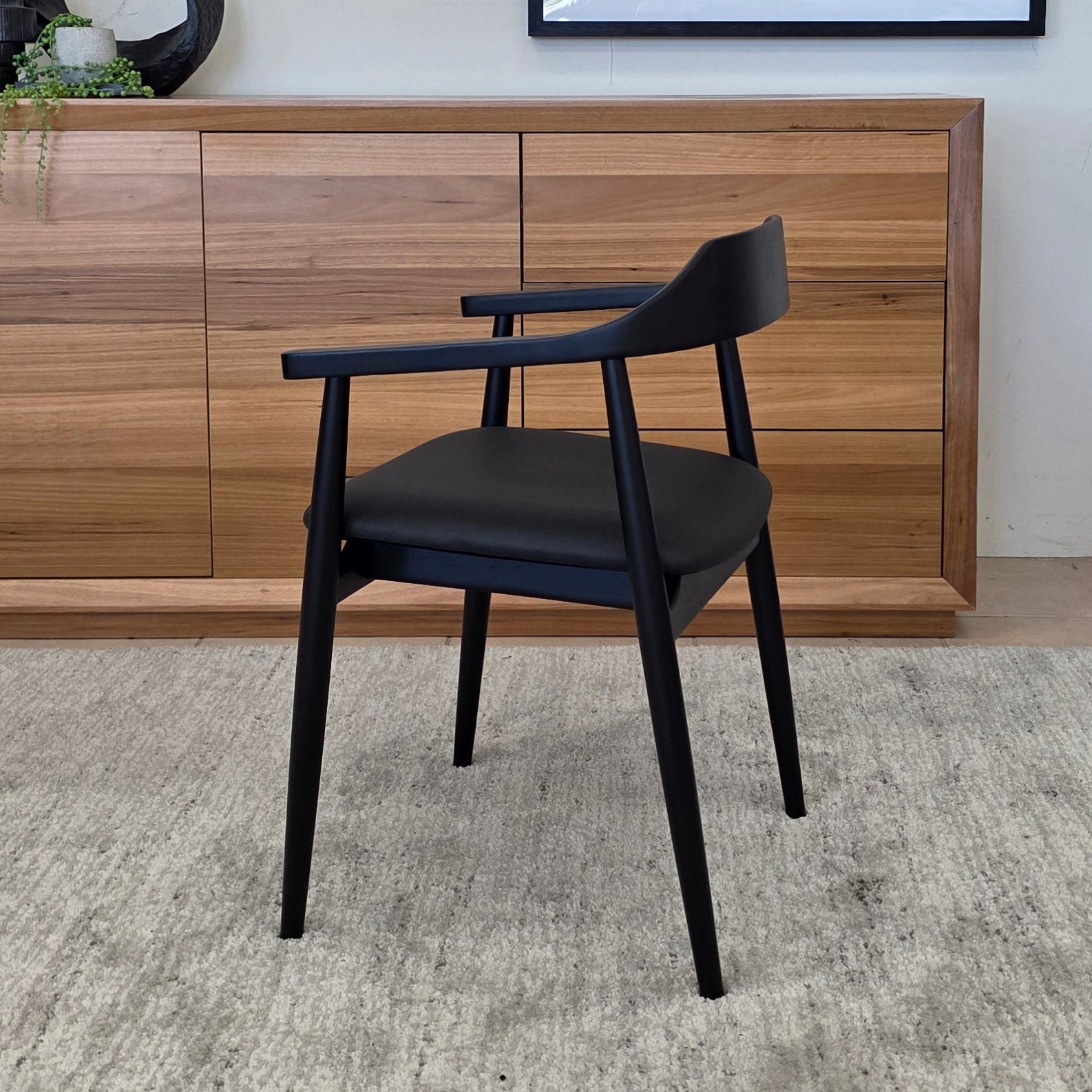 Kayden Dining Chair With Black Frame & Upholstery
