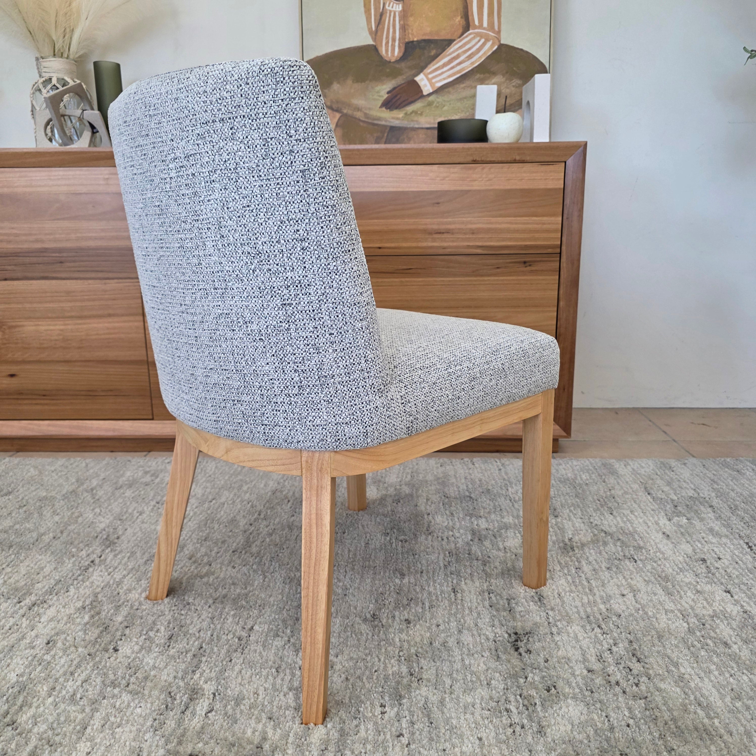 Ginko Dining Chair With Natural Leg In Salt & Petter