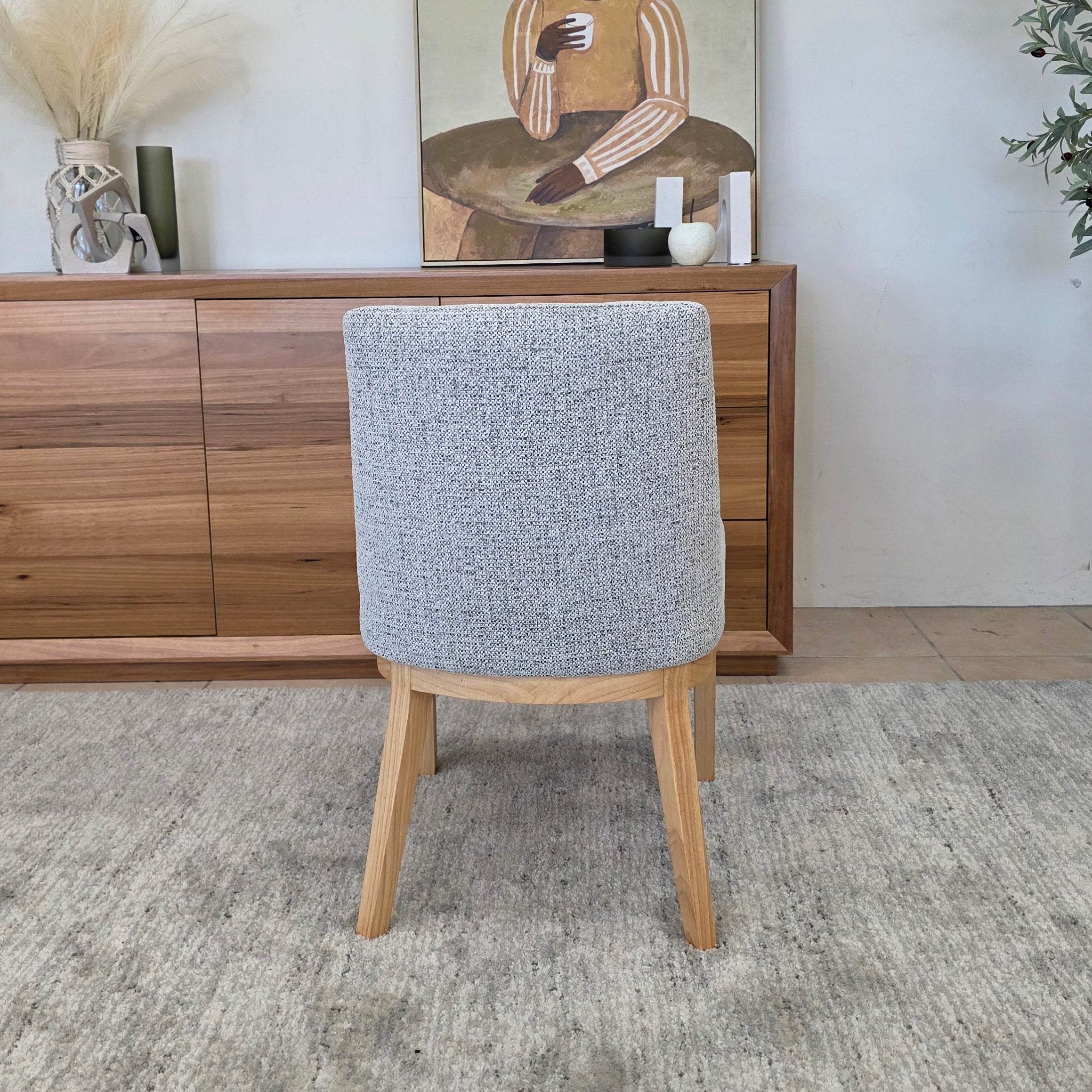 Ginko Dining Chair With Natural Leg In Salt & Petter