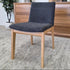 Alexa Dining Chair In Natural Timber & Charcoal Upholstery