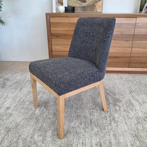 Ginko Dining Chair With Natural Leg In Milan Charcoal