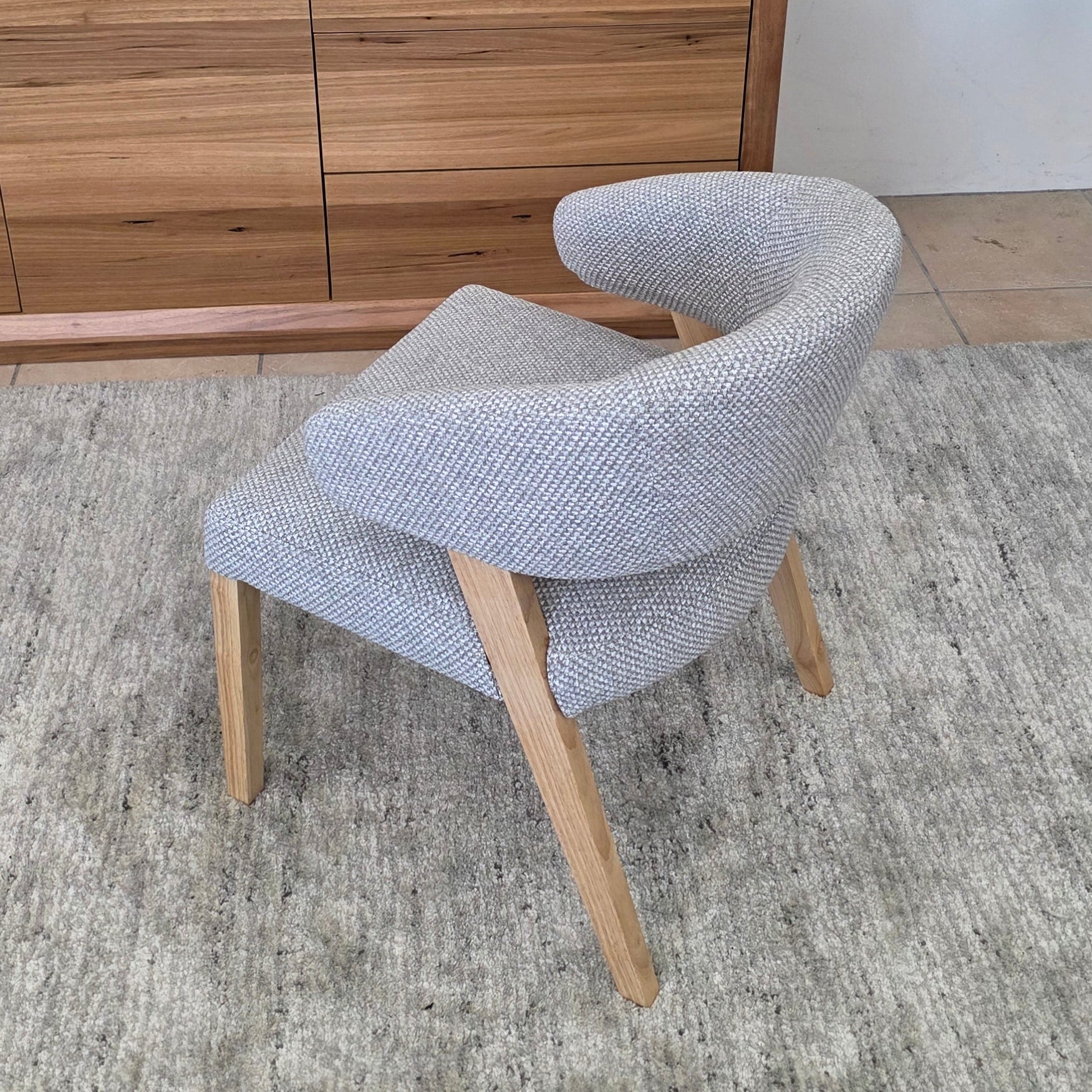 Layton Dining Chair With Natural Leg & Grey Upholstery