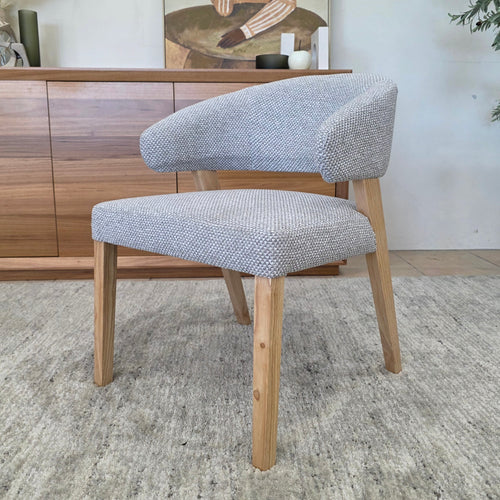 Layton Dining Chair With Natural Leg & Grey Upholstery