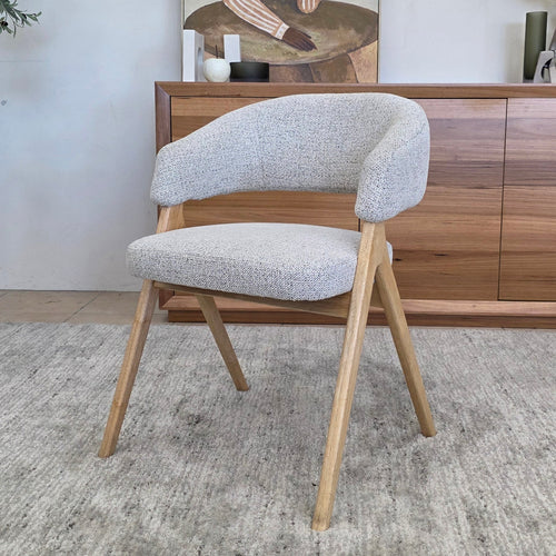Adwin Dining Chair With Natural Frame and Upholstery