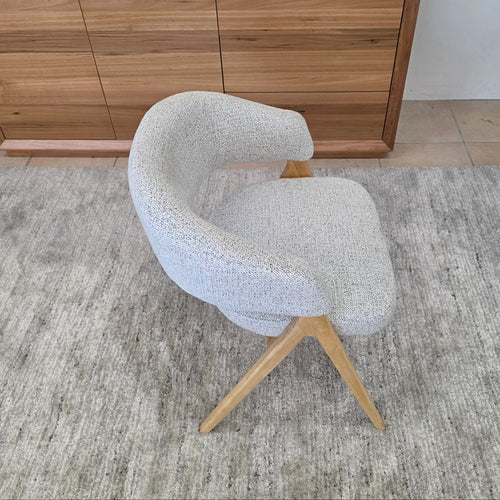 Adwin Dining Chair With Natural Frame and Upholstery