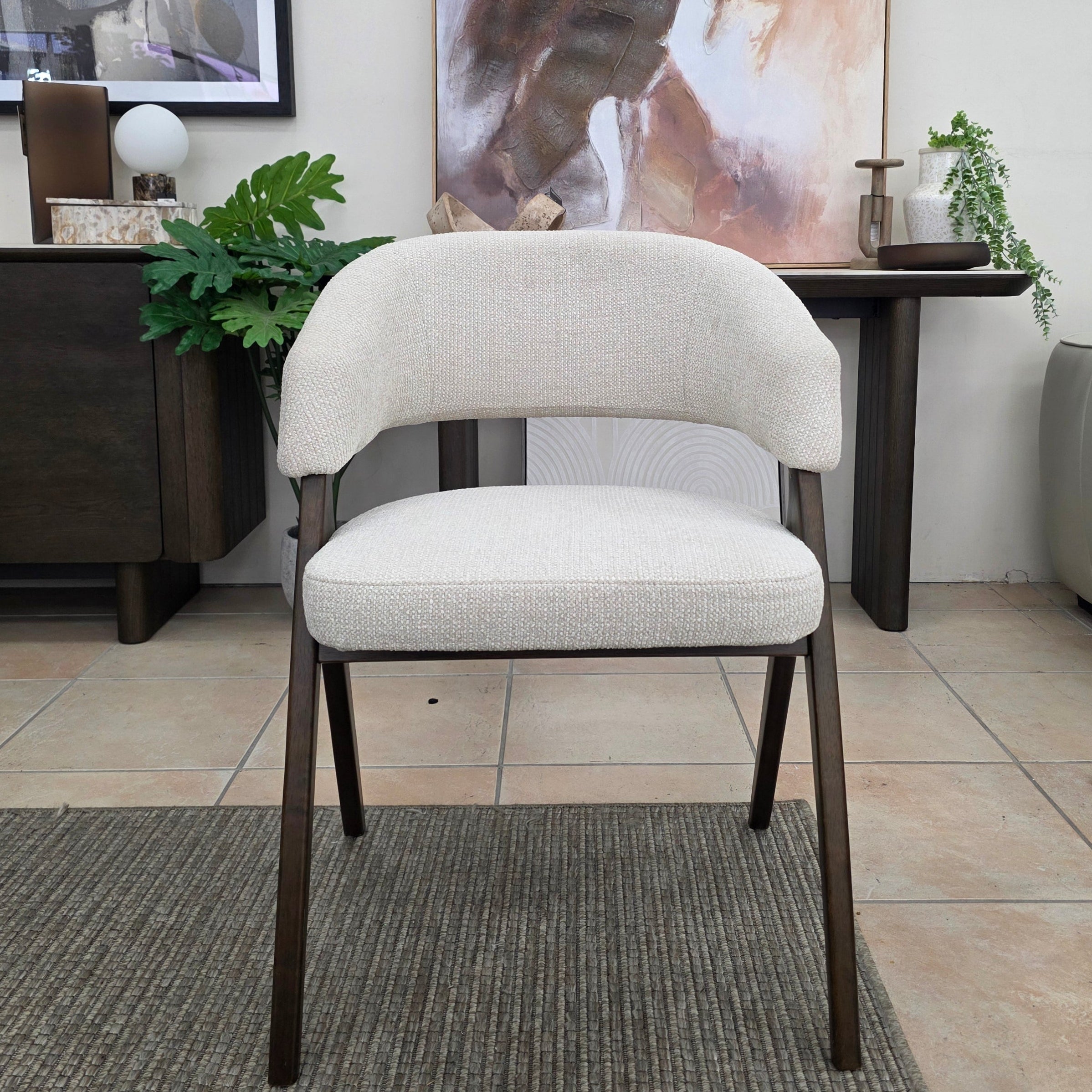 Adwan Dining Chair With Chestnut Frame In Natural