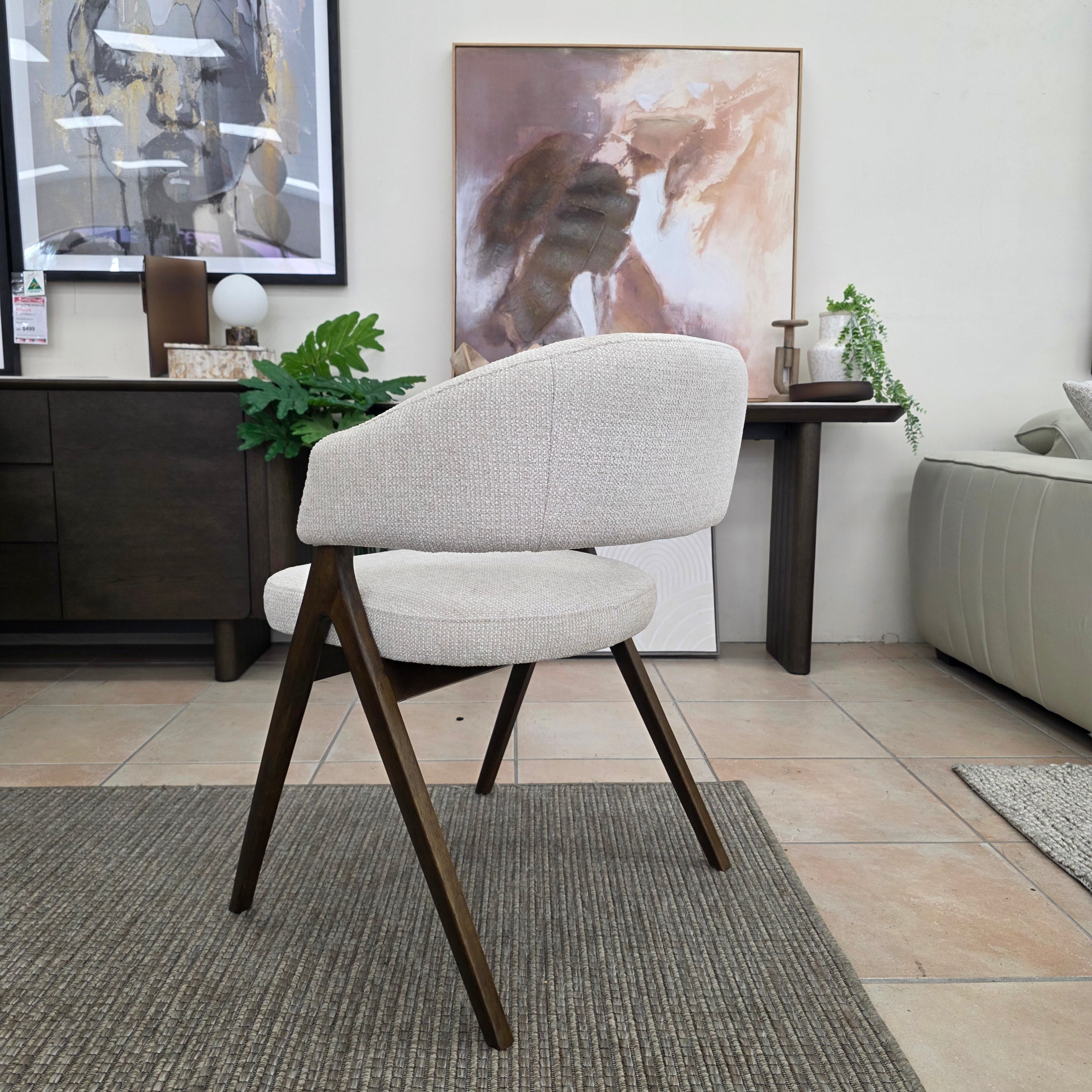 Adwan Dining Chair With Chestnut Frame In Natural
