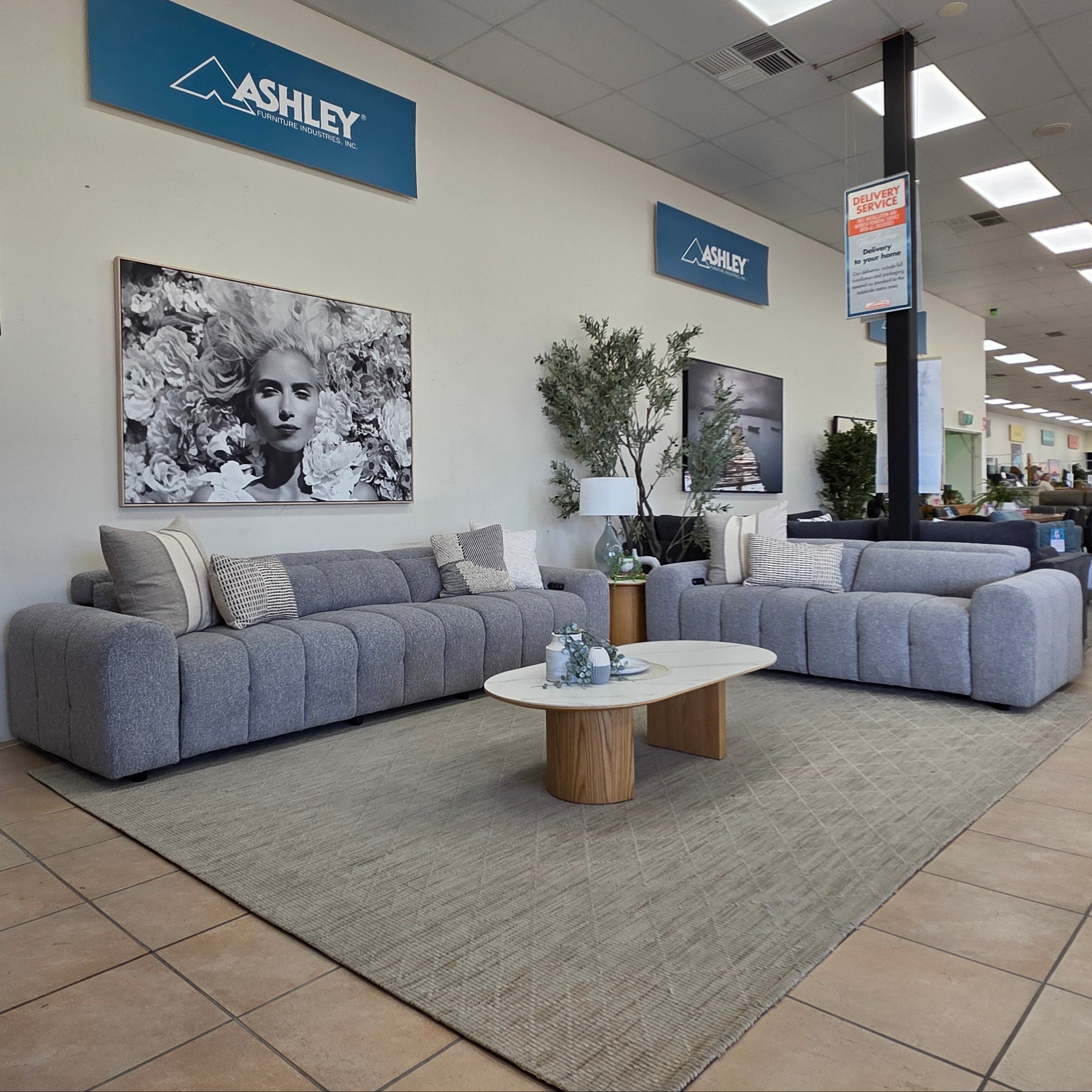 Calabria 3+2 Seater Dual Electric Package In Mid Grey