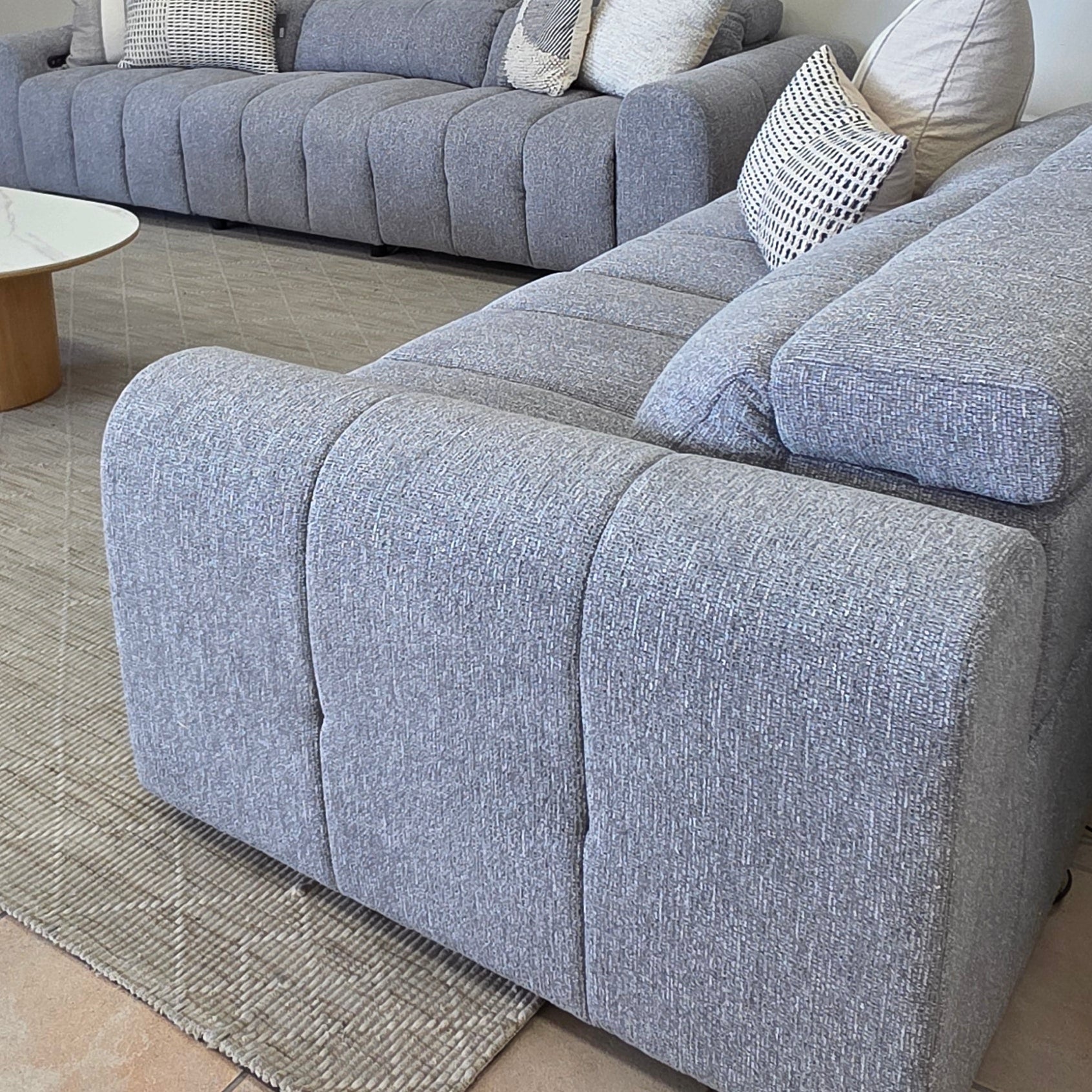 Calabria 2 Seater Dual Electric Recliners In Mid Grey