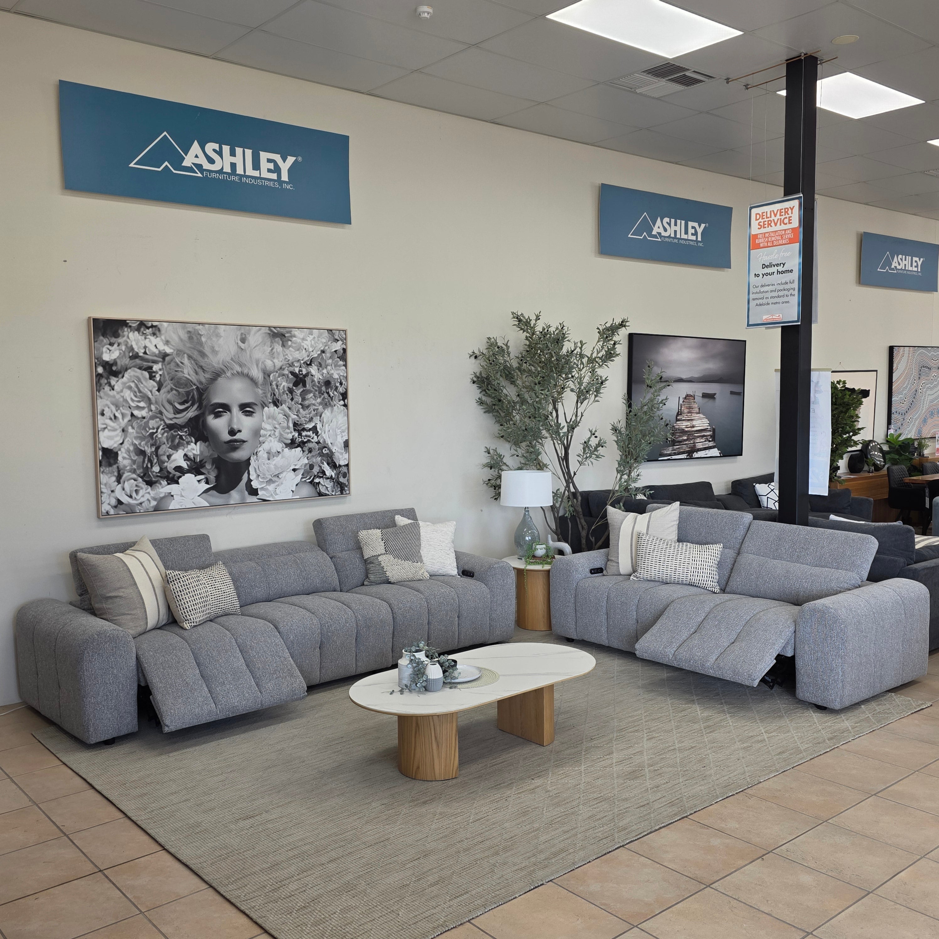 Calabria 3+2 Seater Dual Electric Package In Mid Grey