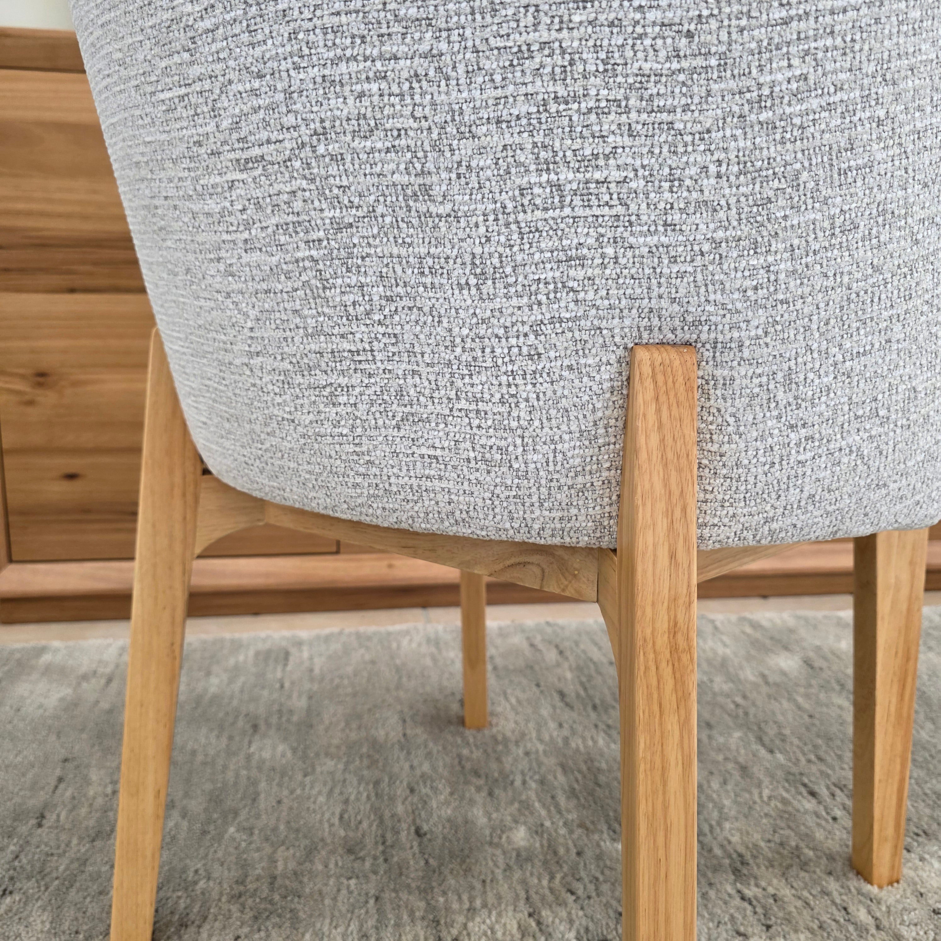 Settler Dining Chair In Natural Fabric & Natural Leg