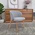 Settler Dining Chair In Grey Fabric & Natural Leg