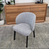 Settler Dining Chair In Grey Fabric & Black Leg