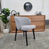 Settler Dining Chair In Grey Fabric & Black Leg