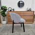 Settler Dining Chair In Grey Fabric & Black Leg