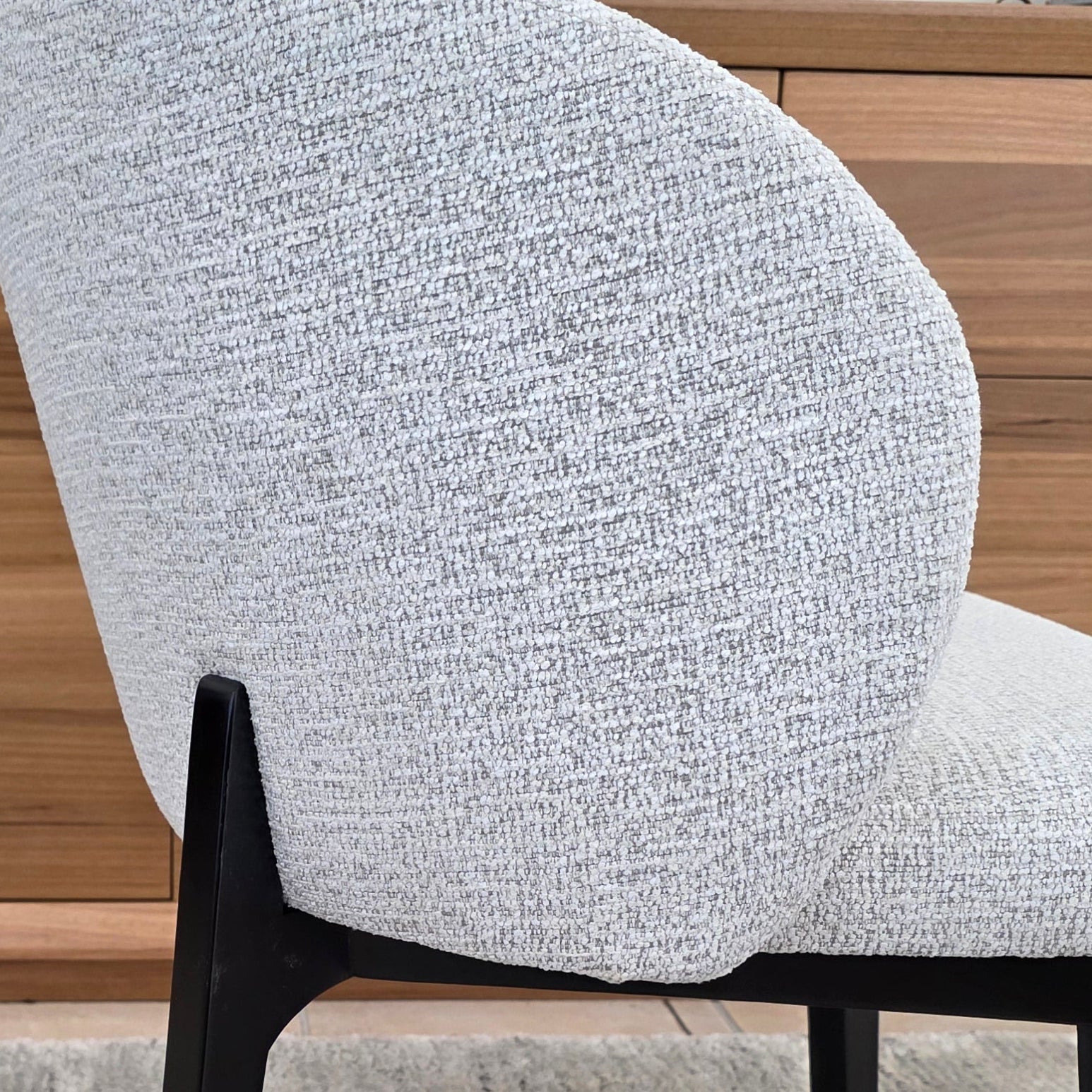 Settler Dining Chair In Natural Fabric & Black Leg