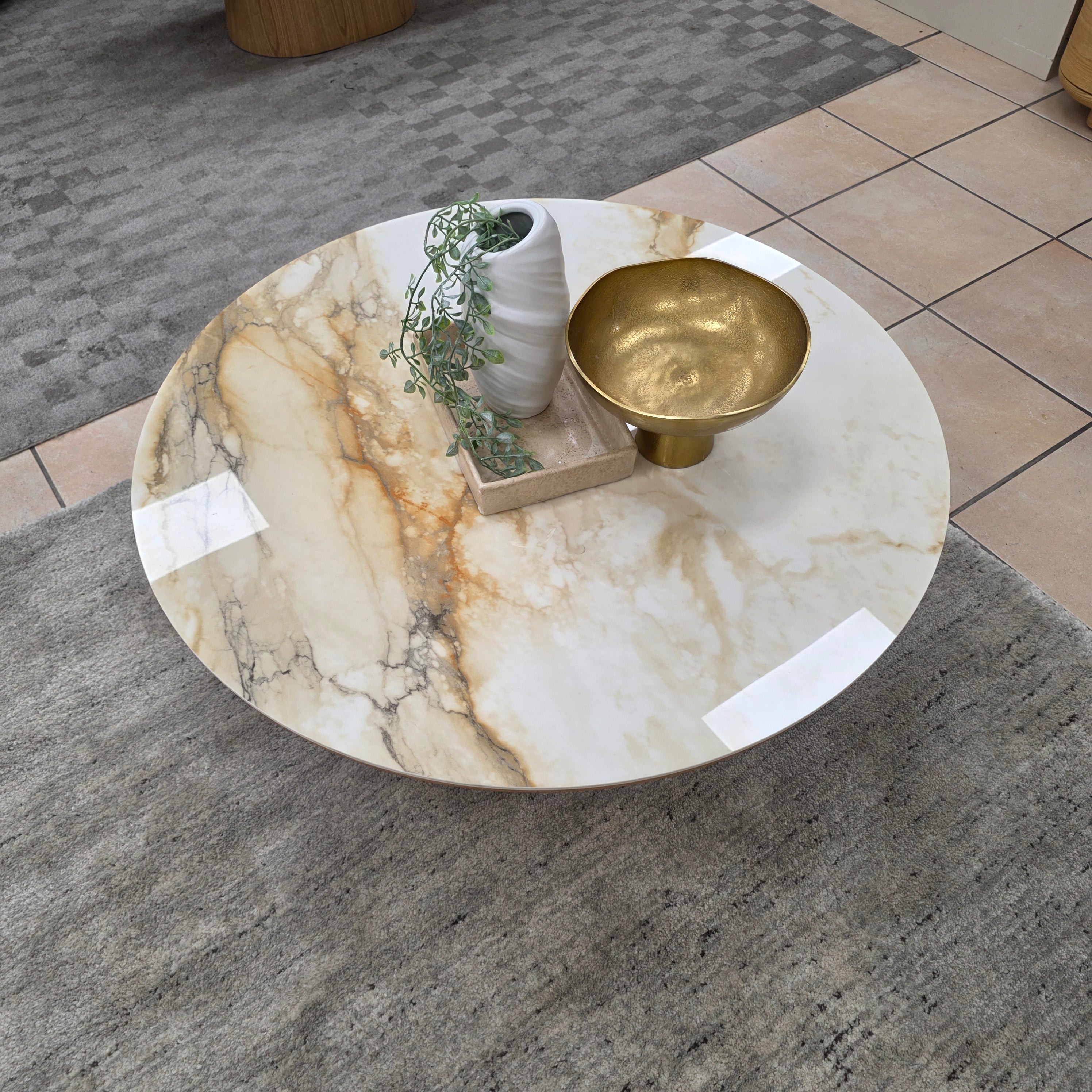 Olympus Round Coffee Table With Ceramic Top