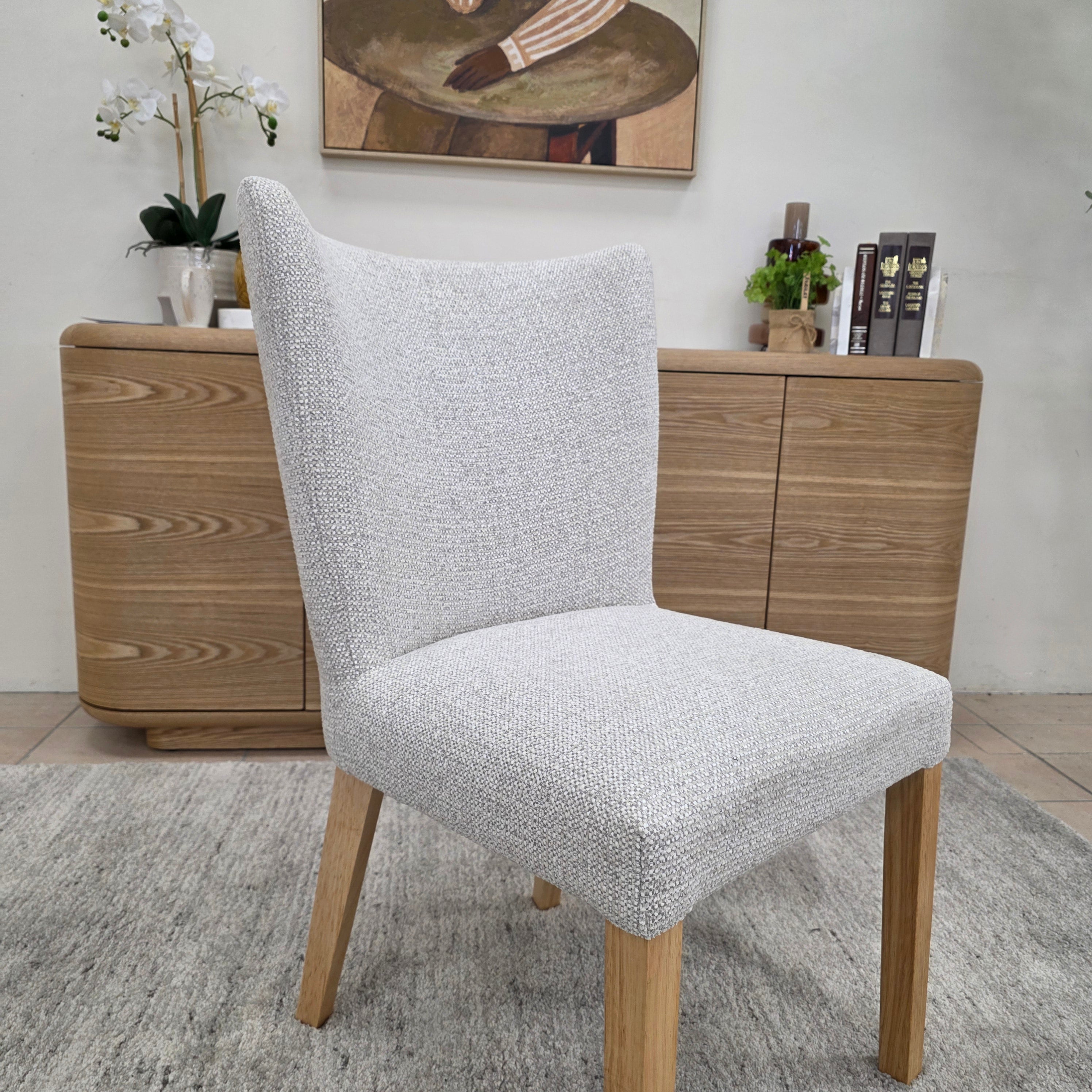Tobago Dining Chair In Oatmeal Milan With Natural Leg