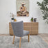Tobago Dining Chair In Grey Milan With Natural Leg