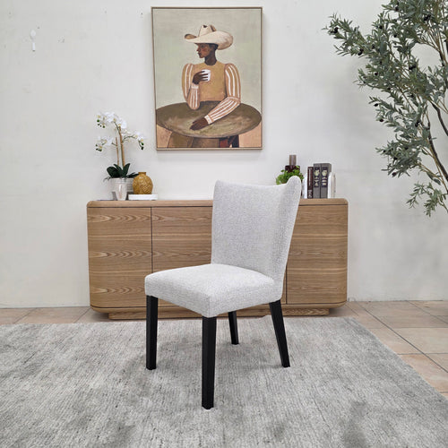 Tobago Dining Chair In Oatmeal Milan With Black Leg