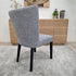 Tobago Dining Chair In Grey Milan With Black Leg