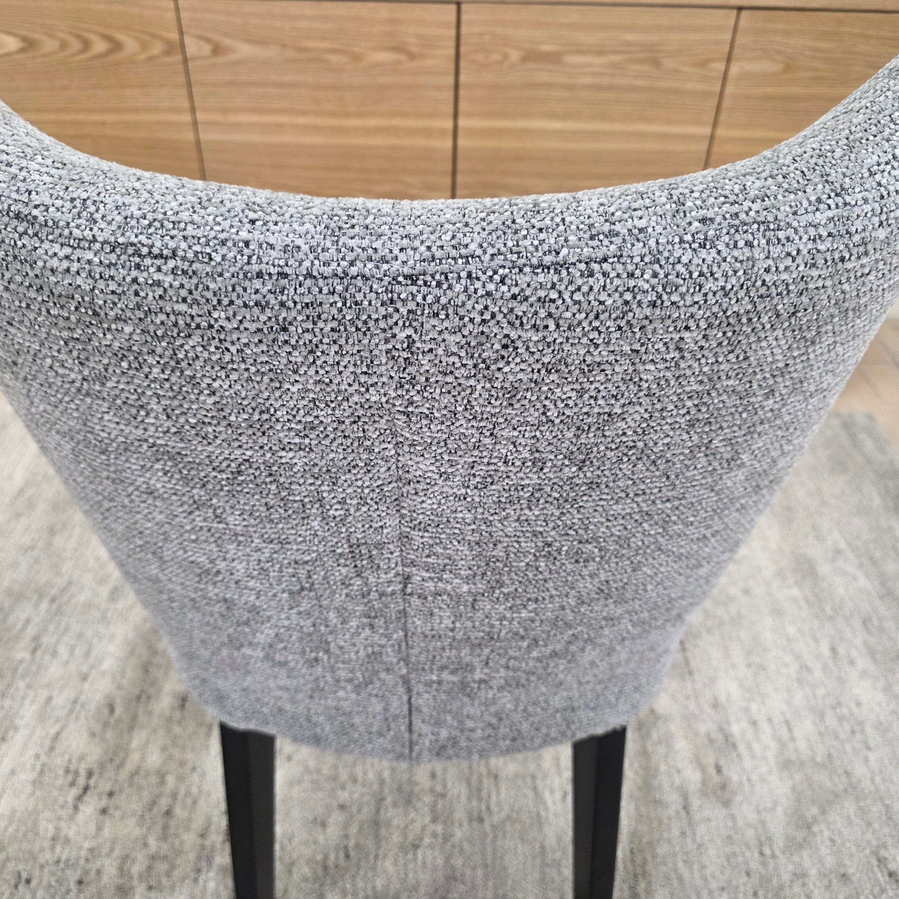 Tobago Dining Chair In Grey Milan With Black Leg