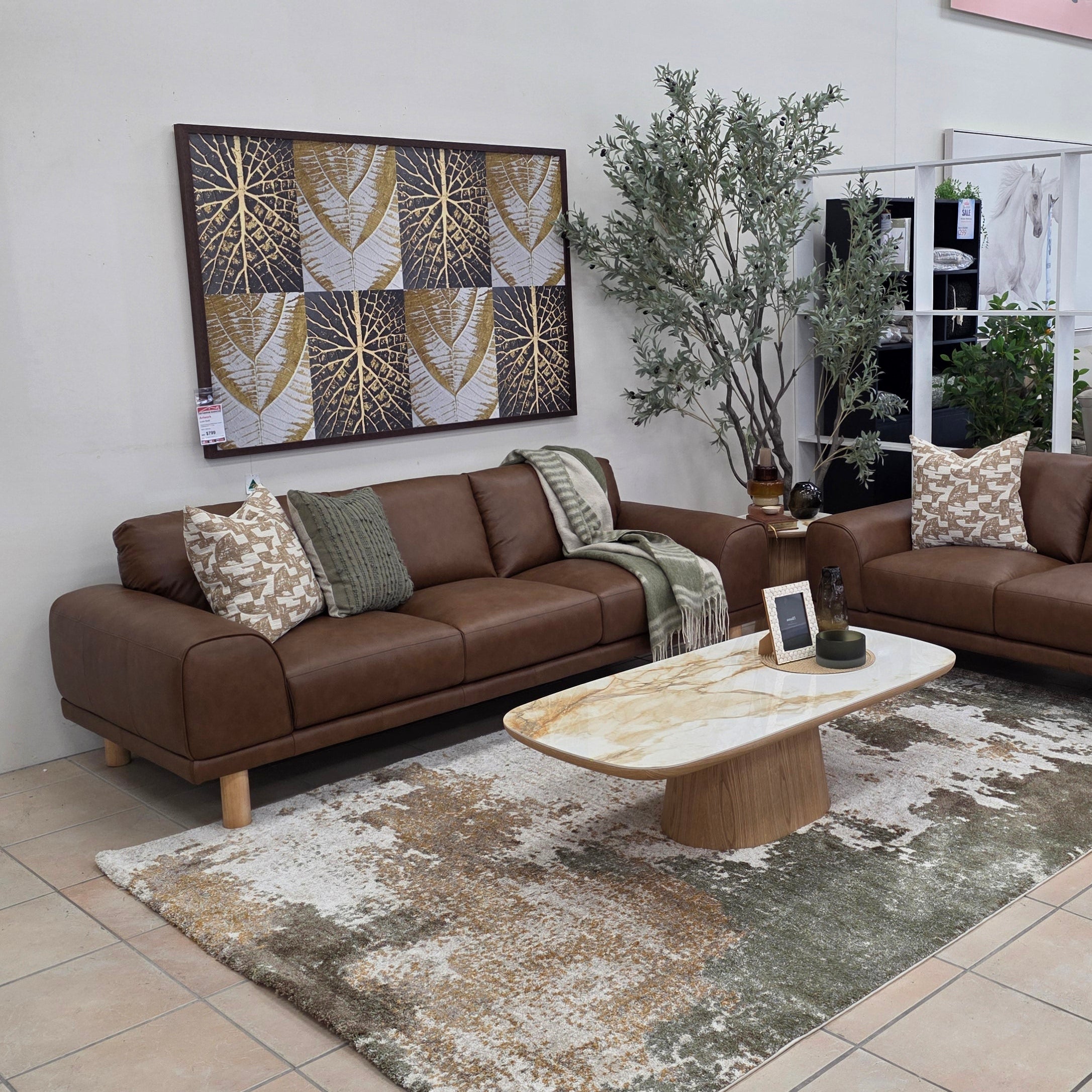 Dutton 3 Seater In Chocolate Leather