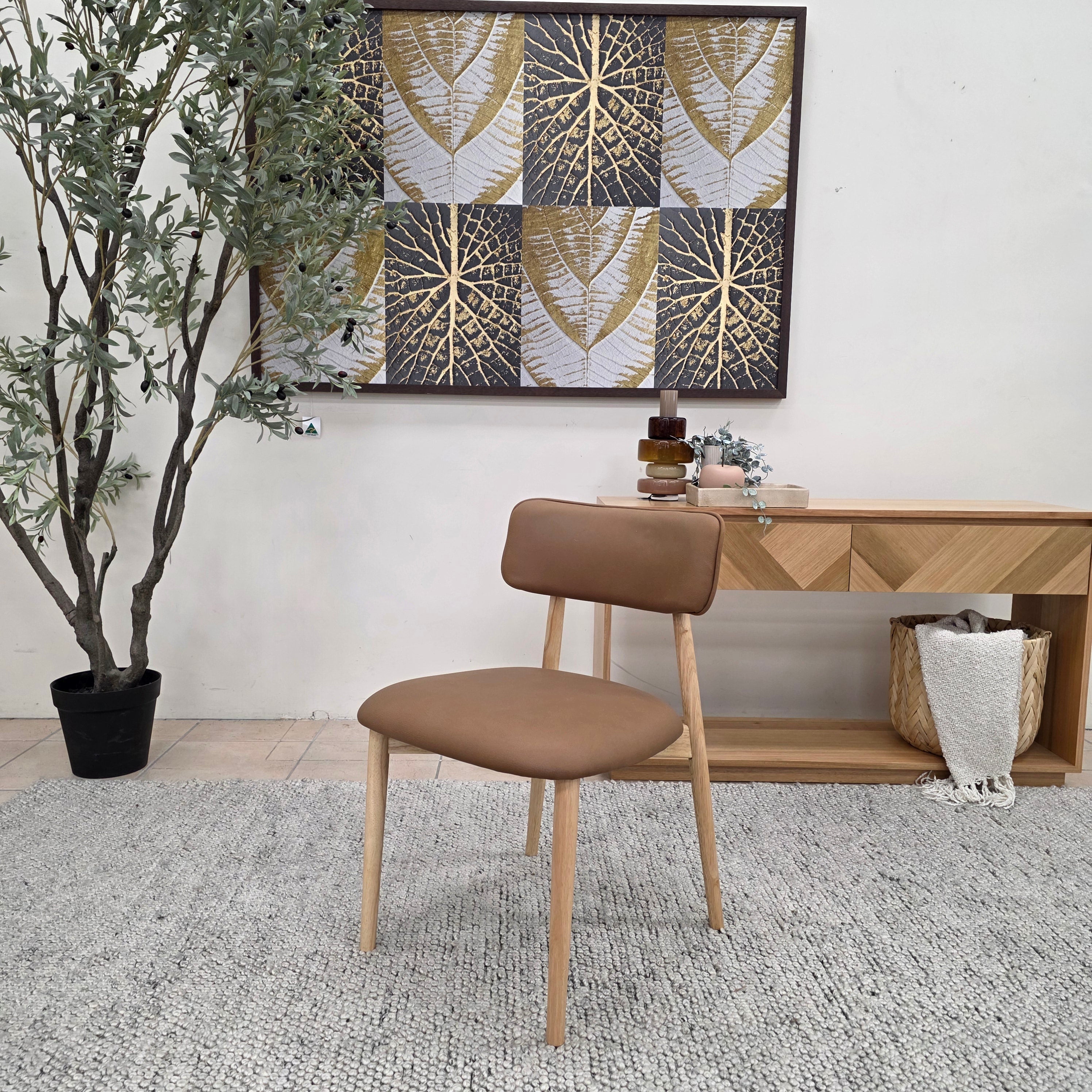 Ares Dining Chair In Tan