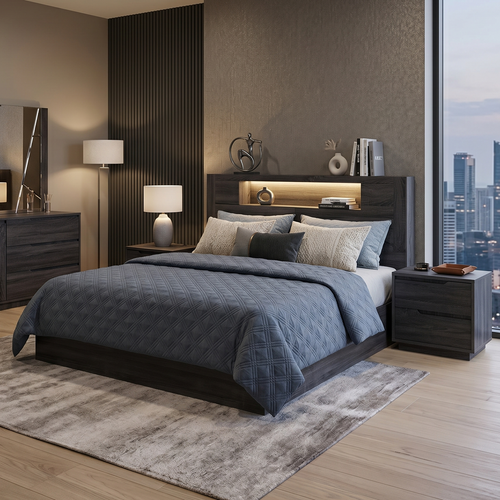 Vienna king size bed in grey