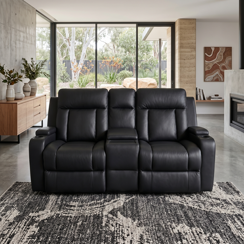 Nexus 2 seater in black leather