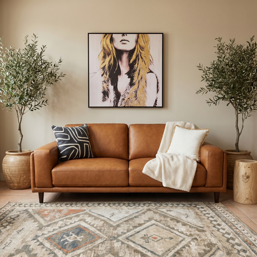 Daintree 3 seater sofa in tan leather