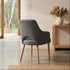 Clinton Dining Chair In Dark Grey With Oak Leg