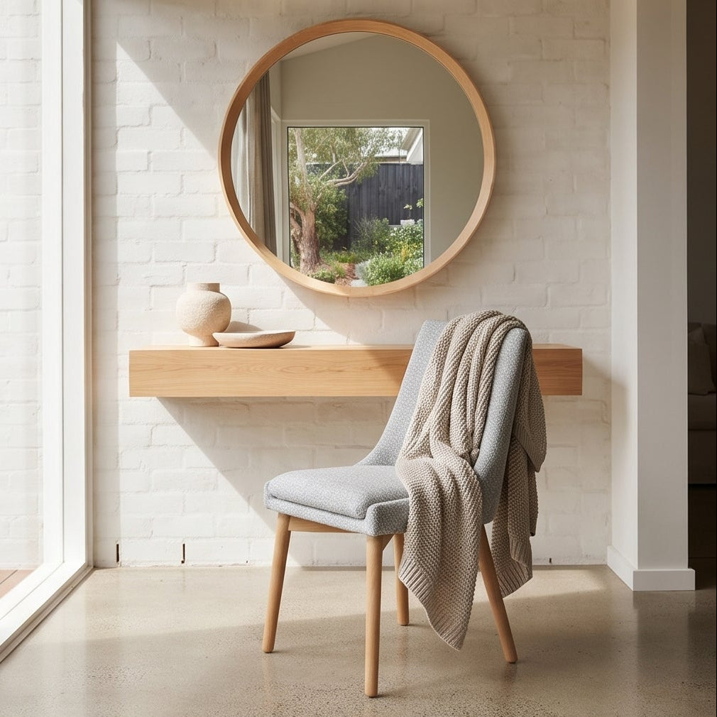 Milano Dining Chair In Light Grey With Oak Leg