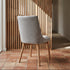 Milano Dining Chair In Light Grey With Oak Leg