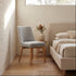 Milano Dining Chair In Light Grey With Oak Leg