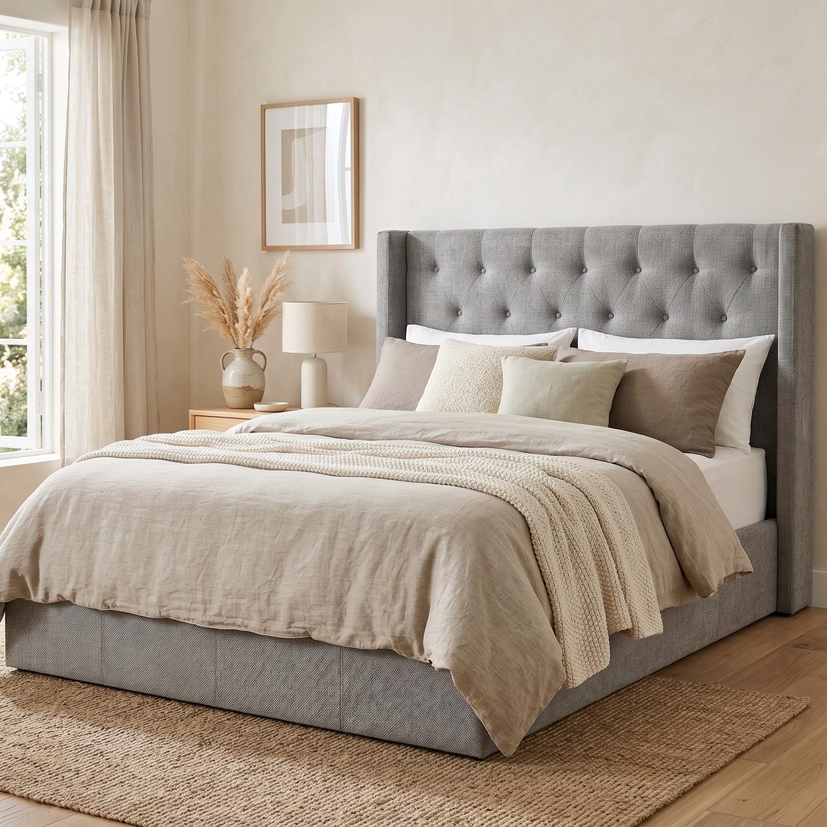 Memphis Double Bed In Grey