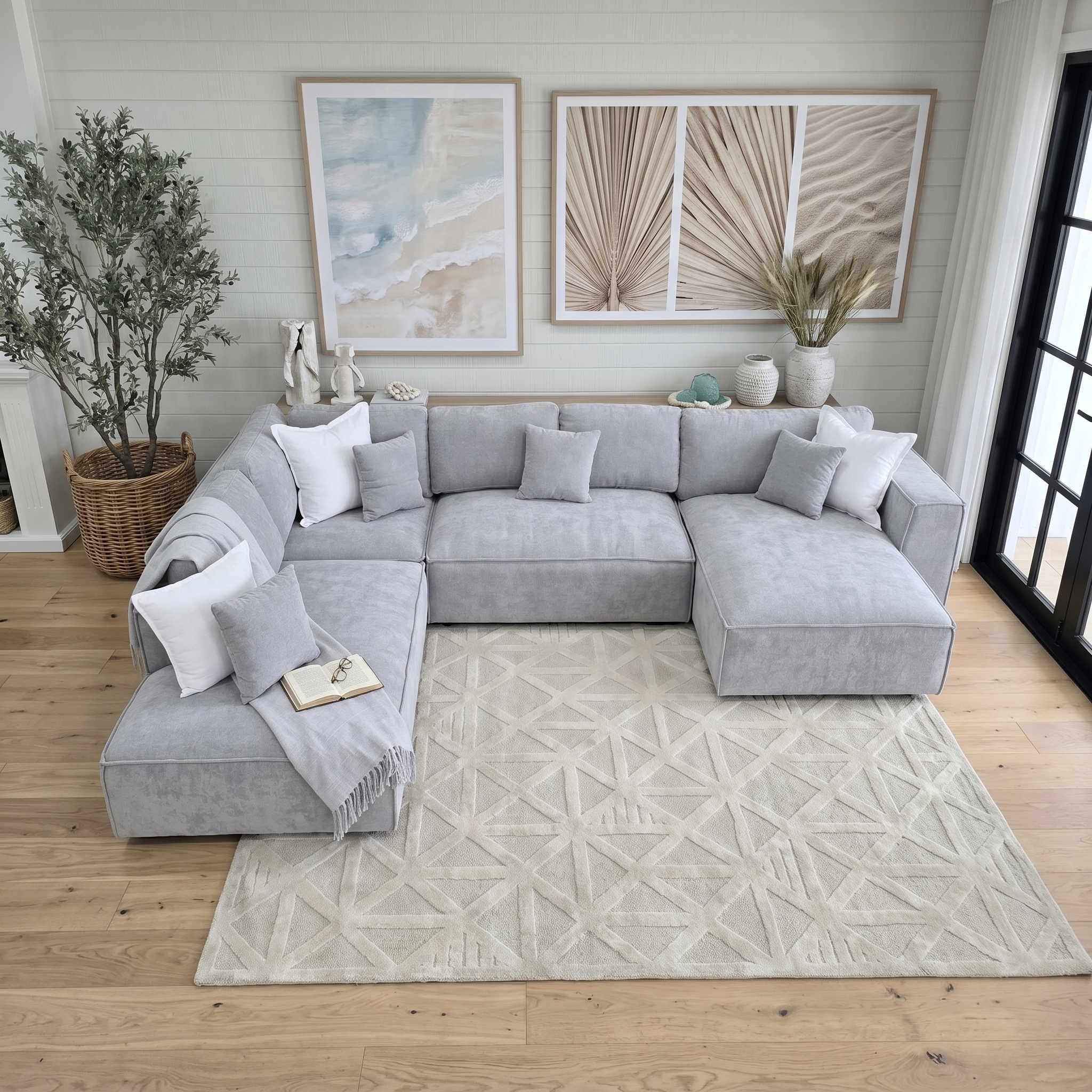 Ezra Corner Chaise In Grey