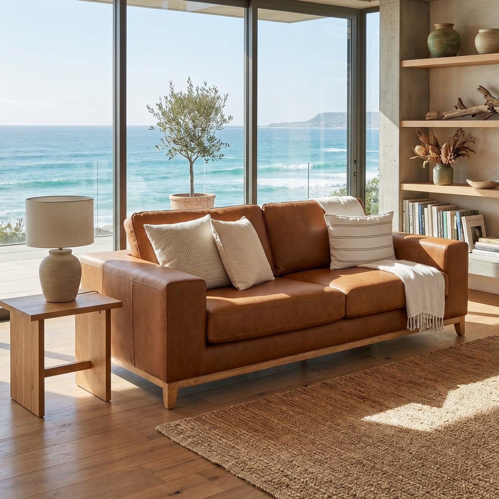 Bliss 3 Seater In Tan Leather