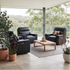 Rockville 2+1+1 Dual Motion Recliner Package in Black Leather