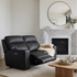 Rockville 2 seater with dual electric recliners in black leather