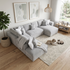 Ezra Corner Chaise In Grey