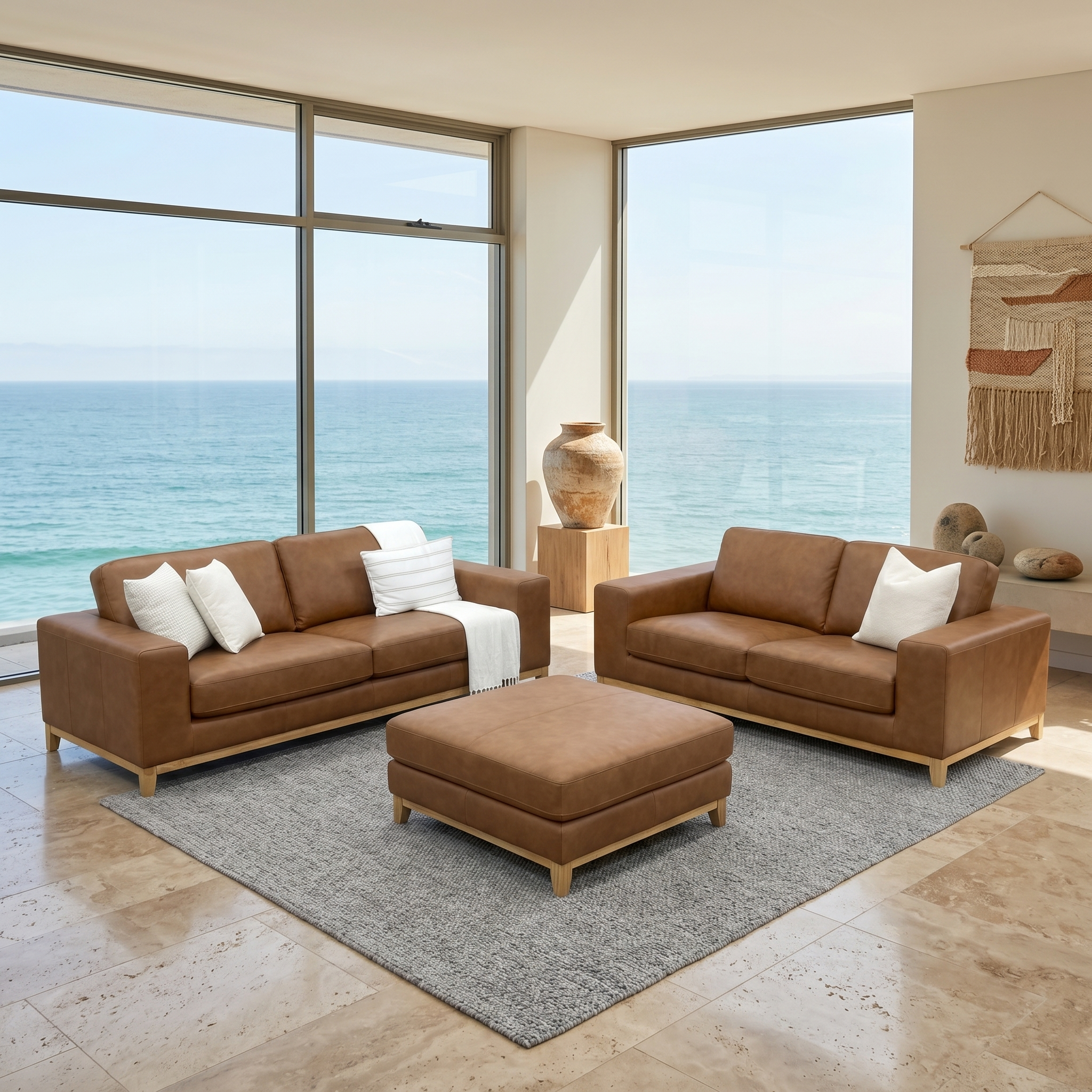 Bliss 3+2 Seater Package In Tan Leather