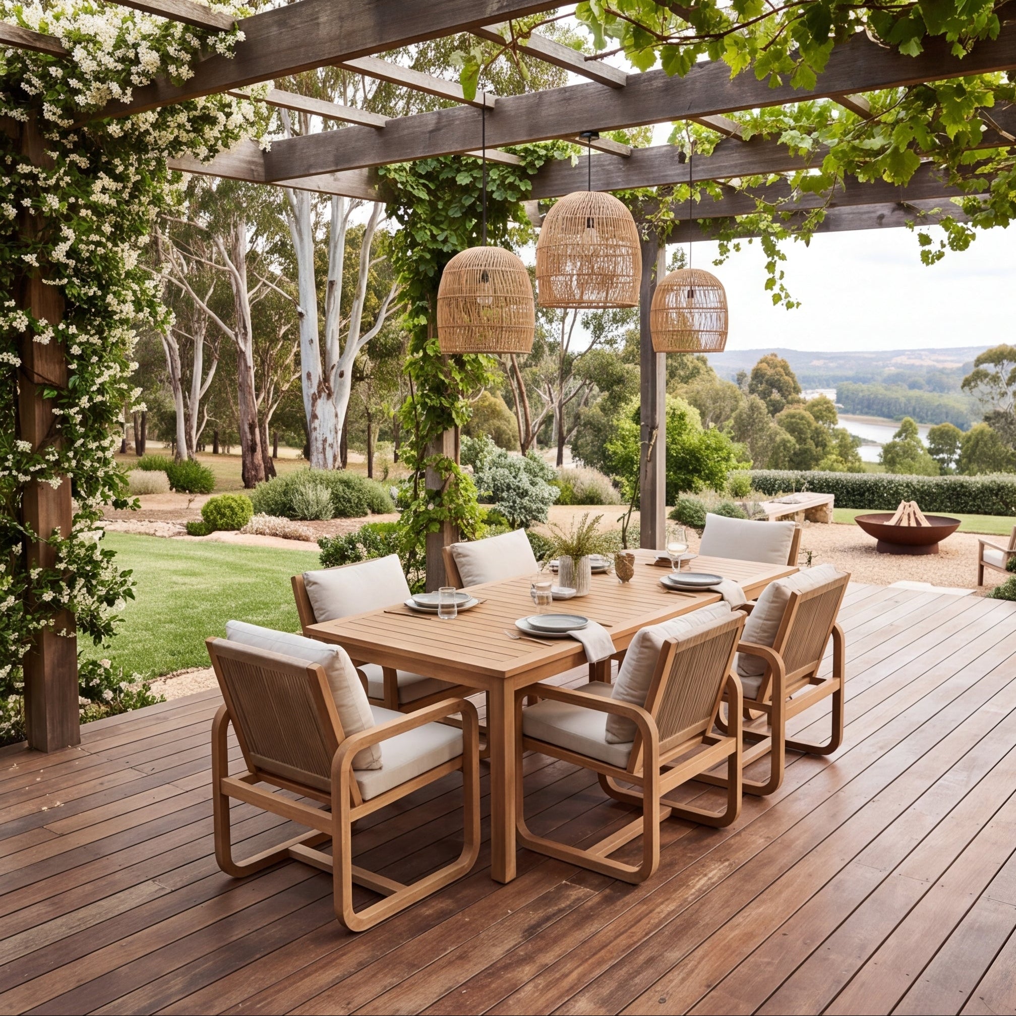 Lando 7 Piece Hardwood Outdoor Package