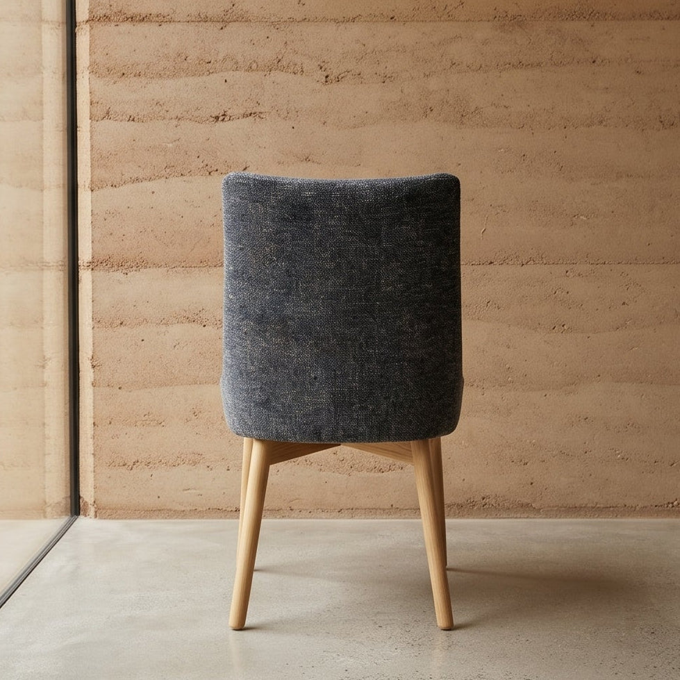 Milano Dining Chair In Dark Grey With Oak Leg