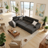 Bronte Right Chaise with sofabed in charcoal