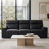 Rockville 3 seater with dual electric recliners in black leather