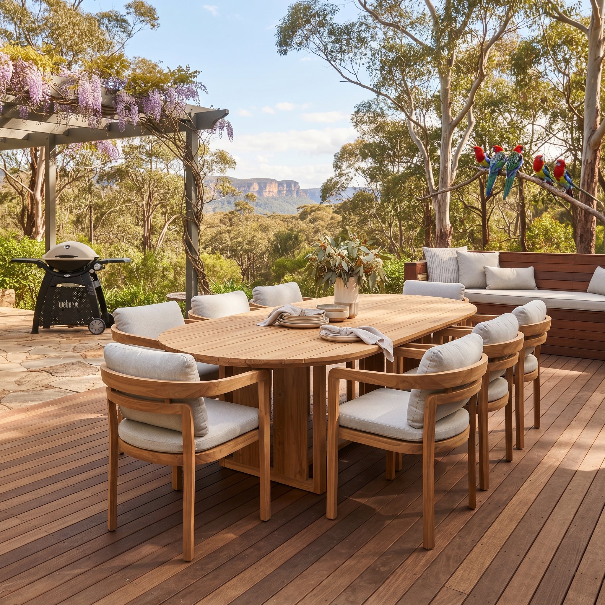 Volare 9 Piece Outdoor Dining Package