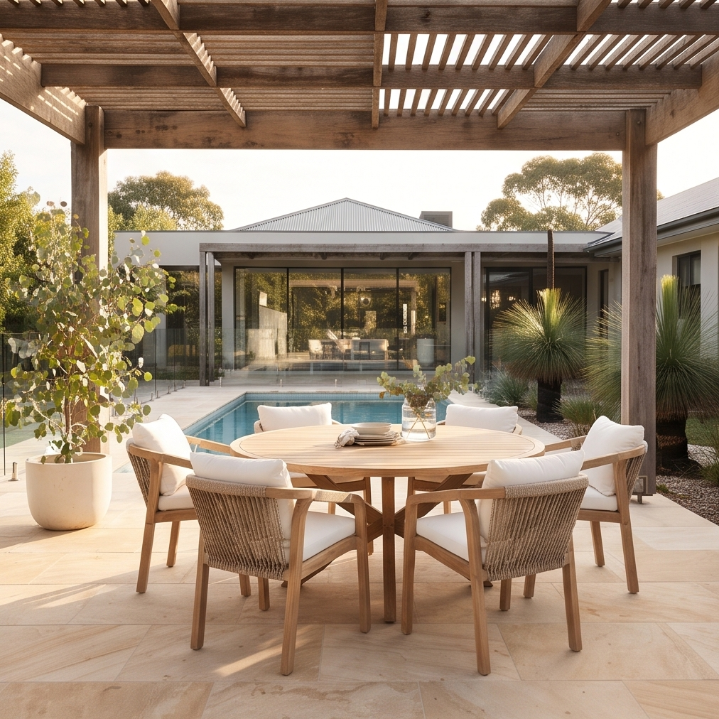 Replay 7 Piece Round Outdoor Dining Package