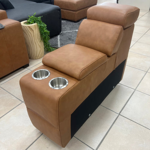 Monaco console in chestnut tan leather