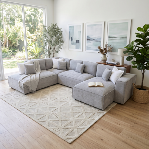 Ezra Corner Chaise In Grey